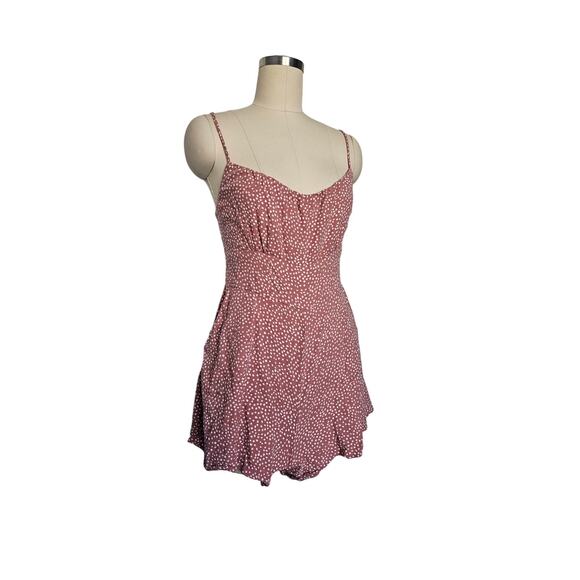 Abercrombie & Fitch Polka-dot Ruched Romper, Sz S-Petite, PTP: 14in - Picture 1 of 6